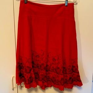 Red Sequins and Beads Skirt